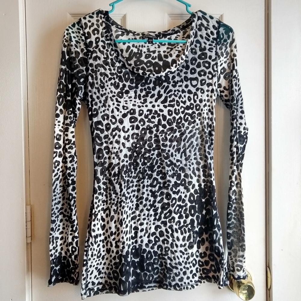 3/$10✨Express Sheer Leopard Print Top
